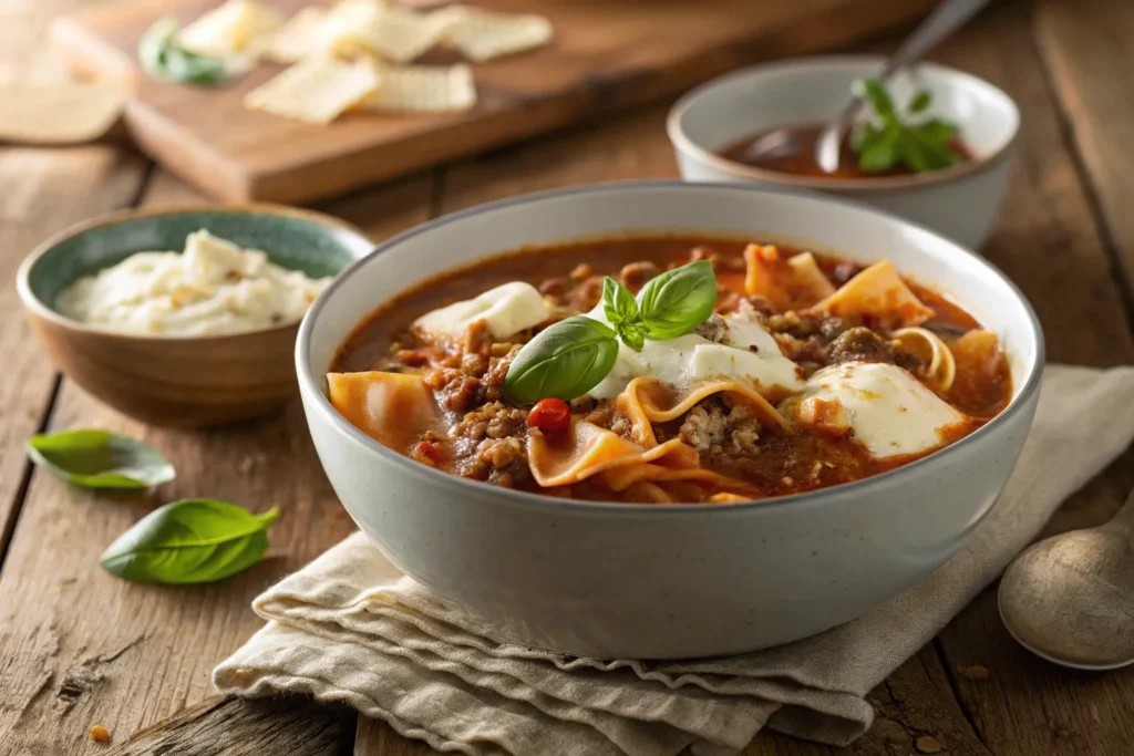 Slow Cooker Lasagna Soup: A Hearty, Comforting One-Pot Wonder 7 Slow Cooker Lasagna Soup in a Bowl