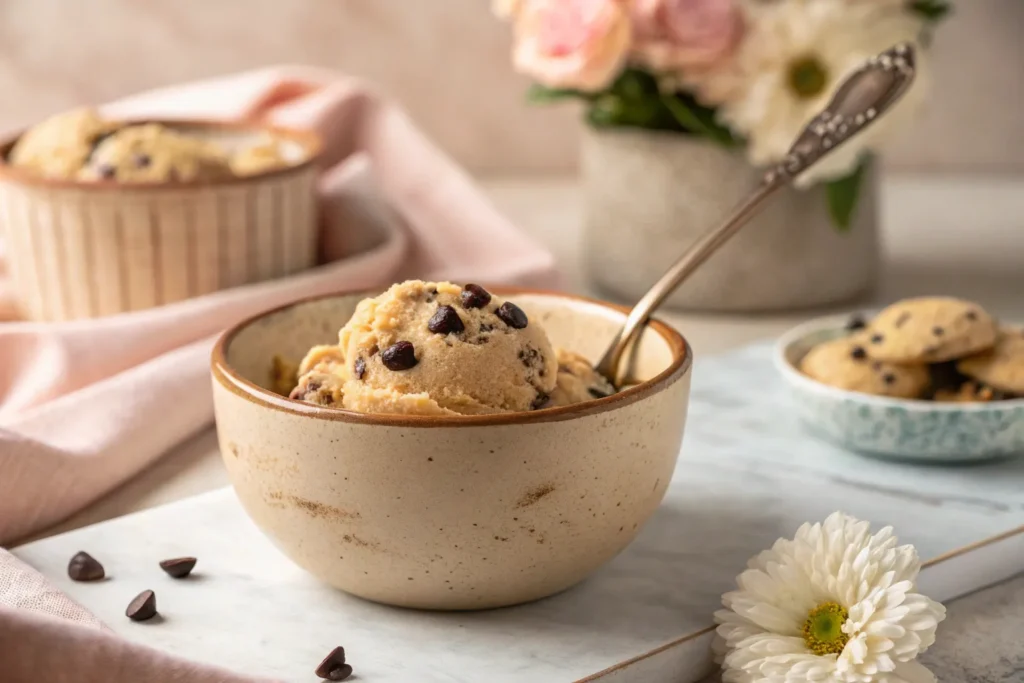 Edible Chocolate Chip Cookie Dough for One: Safe, Sweet, and Simple 9 Mixing edible cookie dough in a bowl