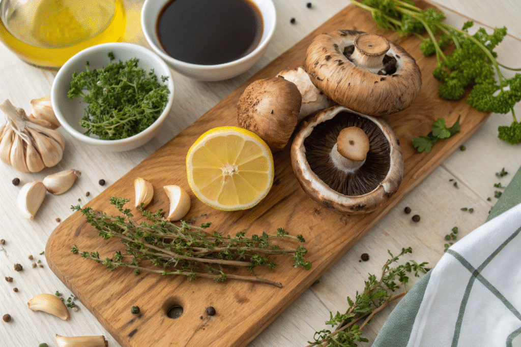 Grilled Portobello Mushrooms with Herbs: Stunning Summer Recipe Bursting with Vibrant Flavor 6 Ingredients for grilled portobello mushrooms with herbs