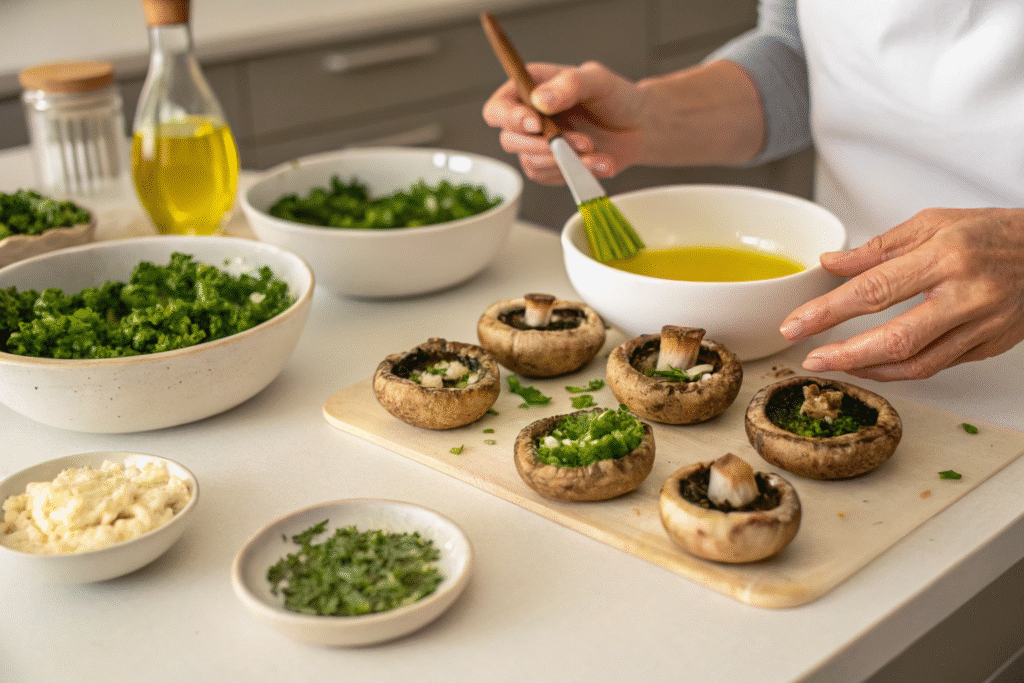 Grilled Portobello Mushrooms with Herbs: Stunning Summer Recipe Bursting with Vibrant Flavor 7 Marinating portobello mushrooms with herbs