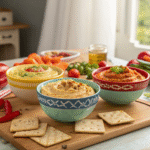 Gluten-Free Hummus Trio: 3 Stunning Flavors for Safe, Festive Gatherings Everyone Will Love 9 gluten-free hummus trio in cozy NYC family kitchen