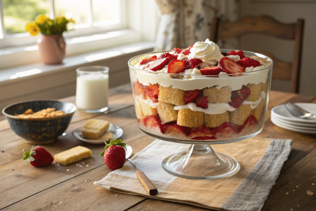 Gluten-Free Strawberry Shortcake Trifle: Easy, Festive, and Irresistible Dessert 7 Gluten-free strawberry shortcake trifle in glass bowl