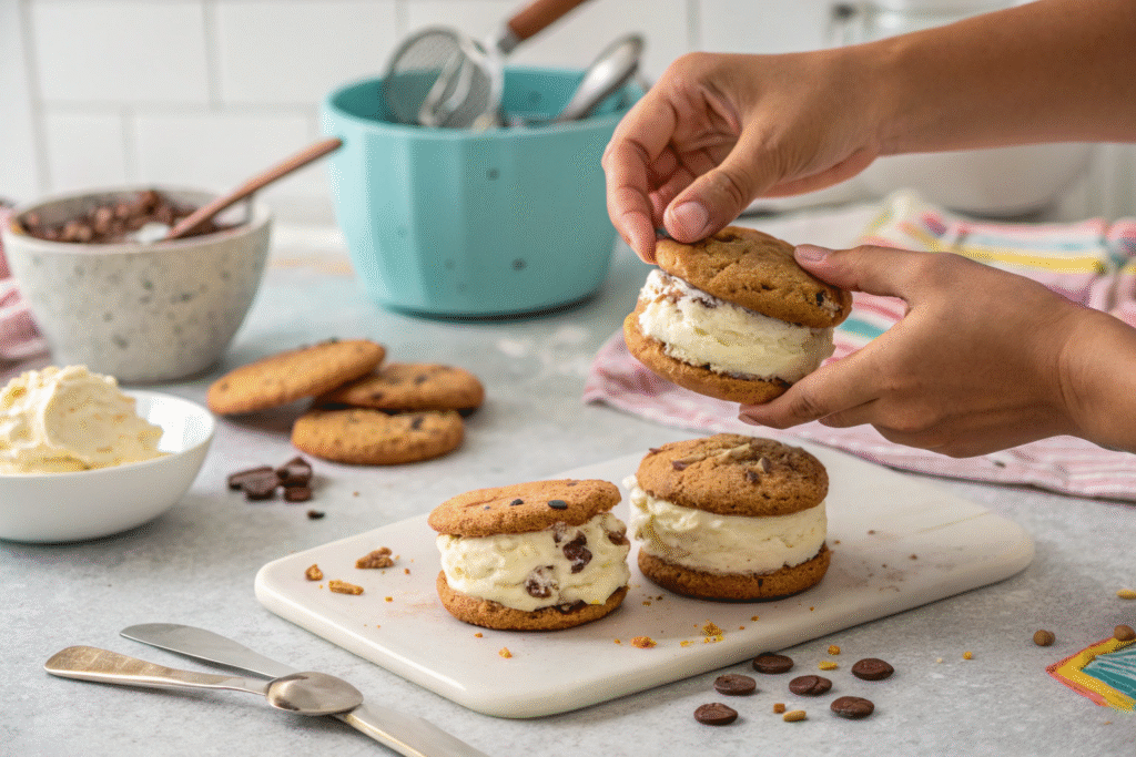 Easy Gluten-Free Ice Cream Sandwiches: Best Simple Recipe for Families 8 Assembling easy gluten-free ice cream sandwiches