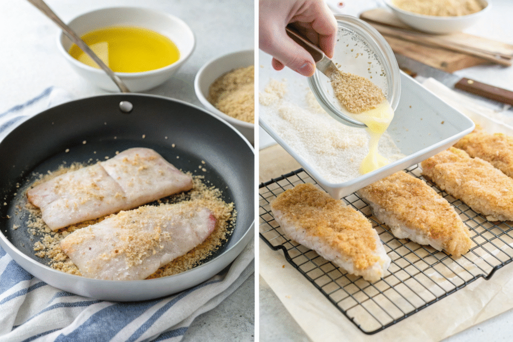 Gluten-Free Fish Sandwich: A Crunchy, Comforting Favorite Without the Wheat 7 Breading and frying gluten-free fish fillet