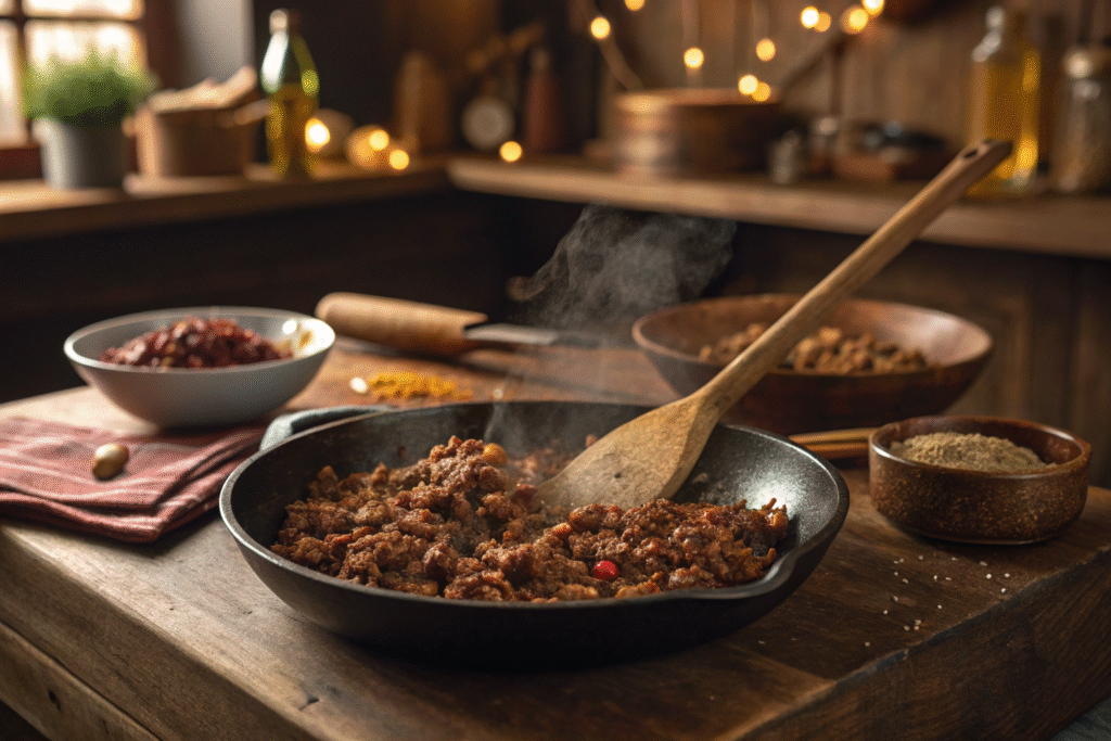 Gluten-Free Taco Bowls: A Family Story & How-To Guide 8 browning beef for gluten-free taco bowls