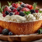 rosemary’s bakery whipped cream cake on stand