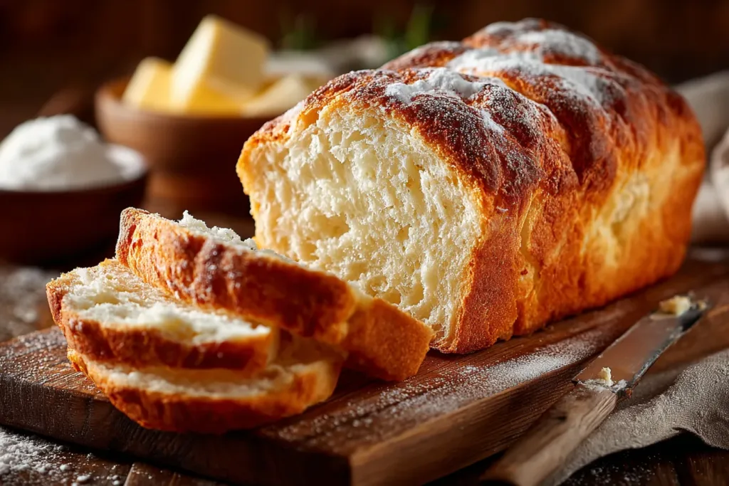 freshly baked gluten-free bread loaf cooling on rack