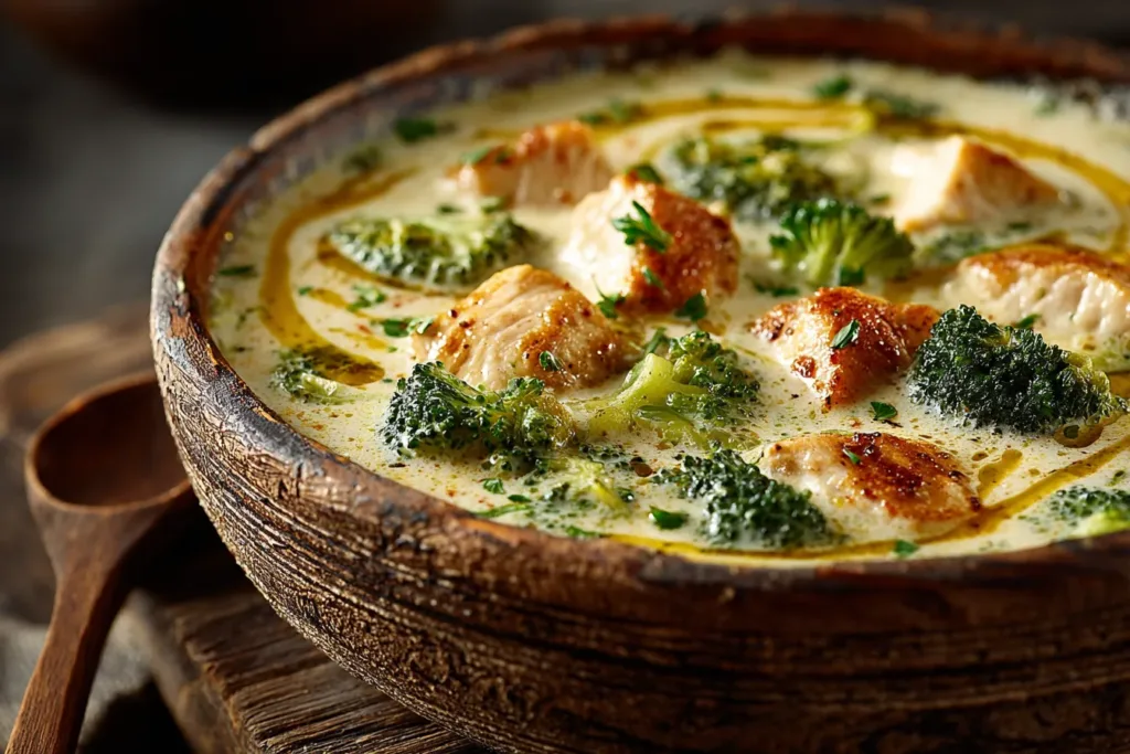 Chicken Broccoli Cheddar Soup: A Bowl of Warm Comfort 7 stirring creamy chicken broccoli cheddar soup