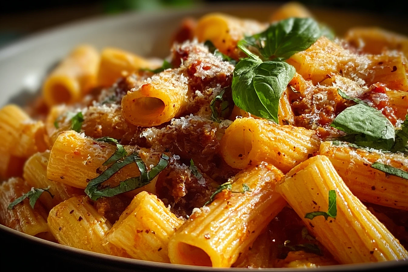 Savory Creamy Spicy Italian Rigatoni for Cozy Nights 3 Creamy Spicy Italian Rigatoni Recipe Best Savory Rigatoni For Dinner Cozy Night Italian Pasta Dishes Easy Creamy Rigatoni ...