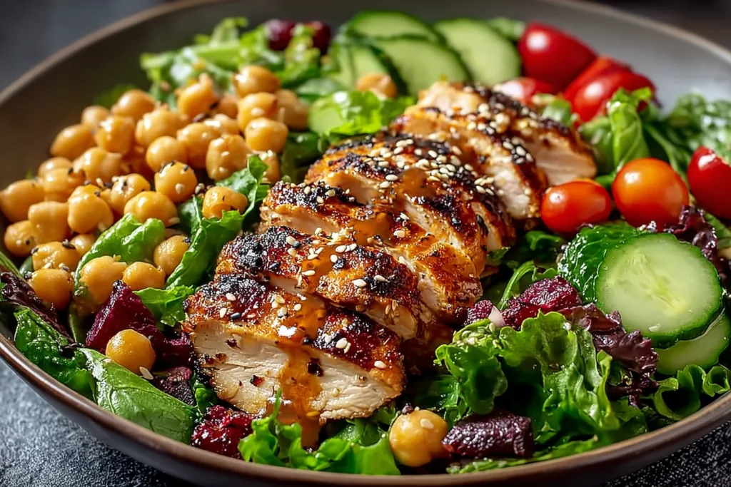 Delicious Sesame Chicken Salad Recipe Chickpea And Sesame Chicken Salad Healthy Sesame Chicken Chickpea Recipe Easy Sesame...