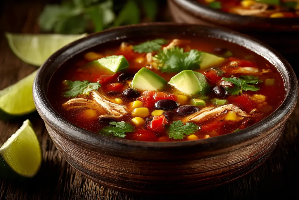 Cooking base for savory southwest chicken soup