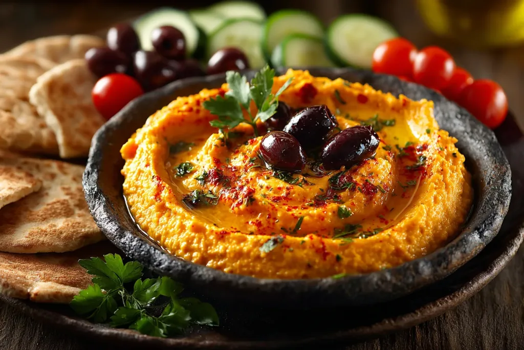 Sweet Potato Hummus Mezze Platter: A Vibrant Family Favorite 6 Ingredients for sweet potato hummus mezze platter