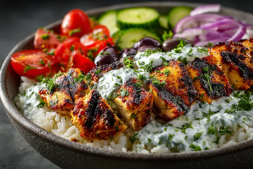 Greek Chicken Souvlaki Bowls: Fresh, Flavorful, and Easy to Make 6 Ingredients for Greek chicken souvlaki bowls