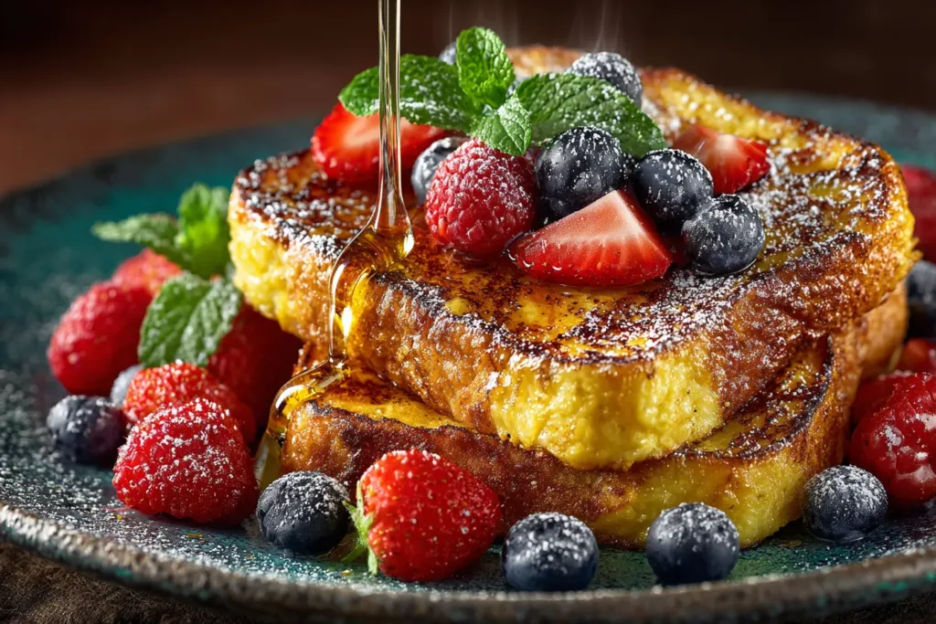 Cooking healthy French toast in skillet
