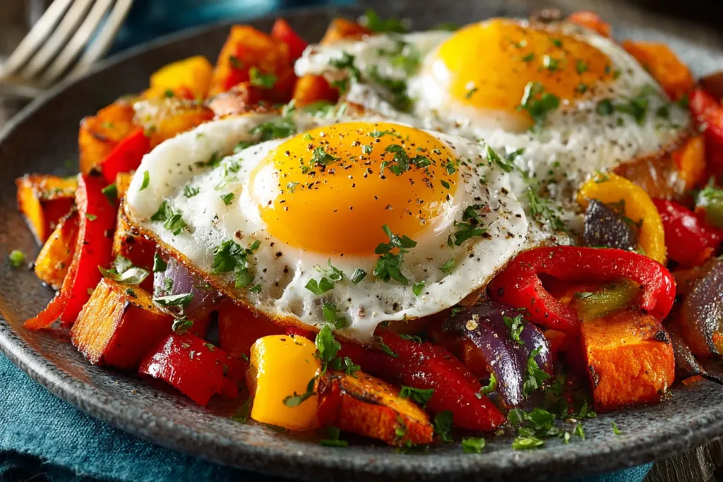 Sweet Potato Breakfast Hash: Cozy, Colorful, and Hearty 7 Cooking sweet potato breakfast hash in skillet