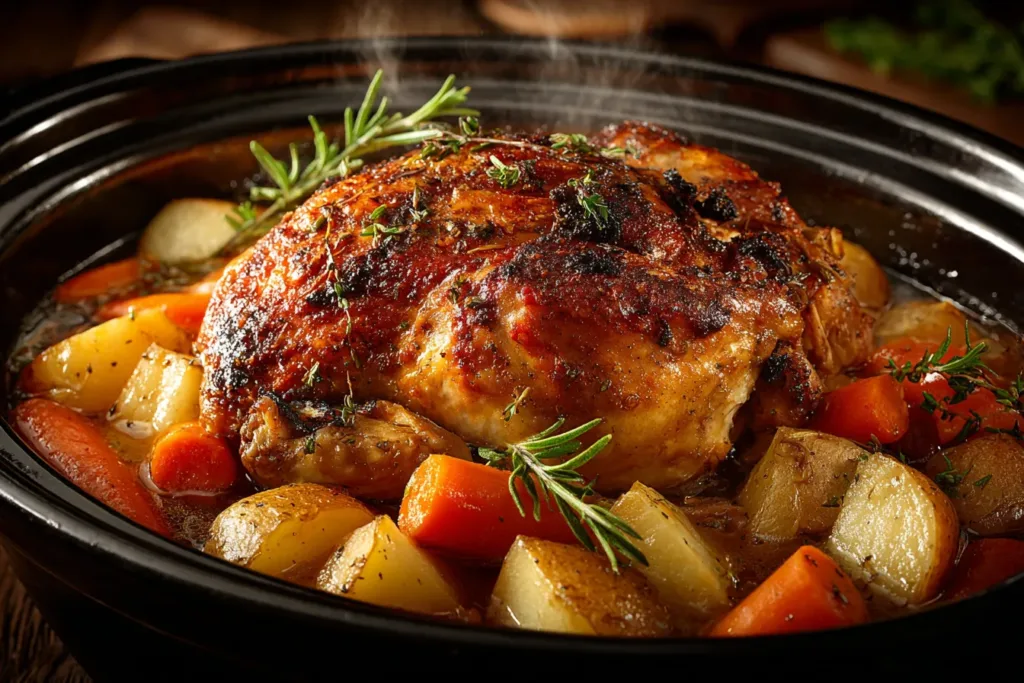 Adding vegetables to slow cooker chicken