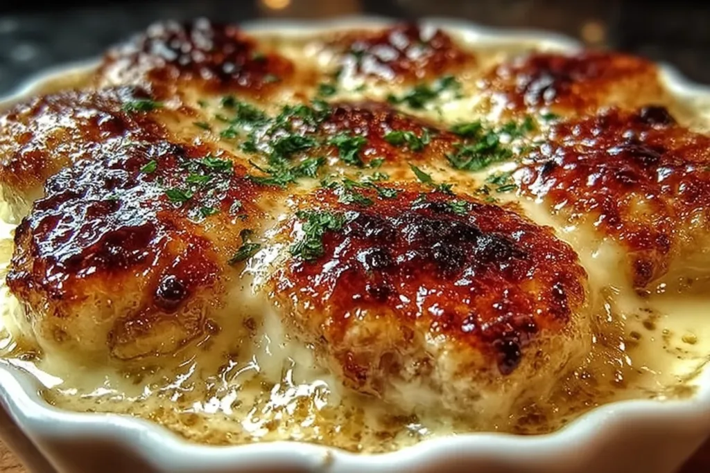 Delicious baked cream dessert served in a ceramic dish, topped with caramelized sugar and fresh berries