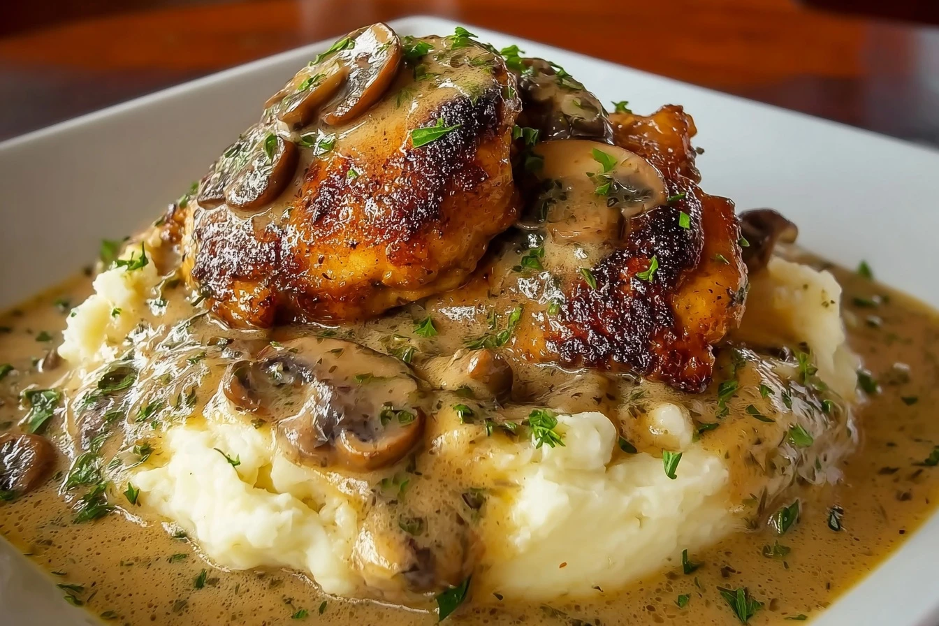 The Ultimate Smothered Chicken Thighs Gravy: A Soul-Warming Comfort Classic 2 Best Smothered Chicken Thighs Gravy Recipe Homemade Smothered Chicken Thighs With Gravy Easy Soul-warming Smothered Chicke...