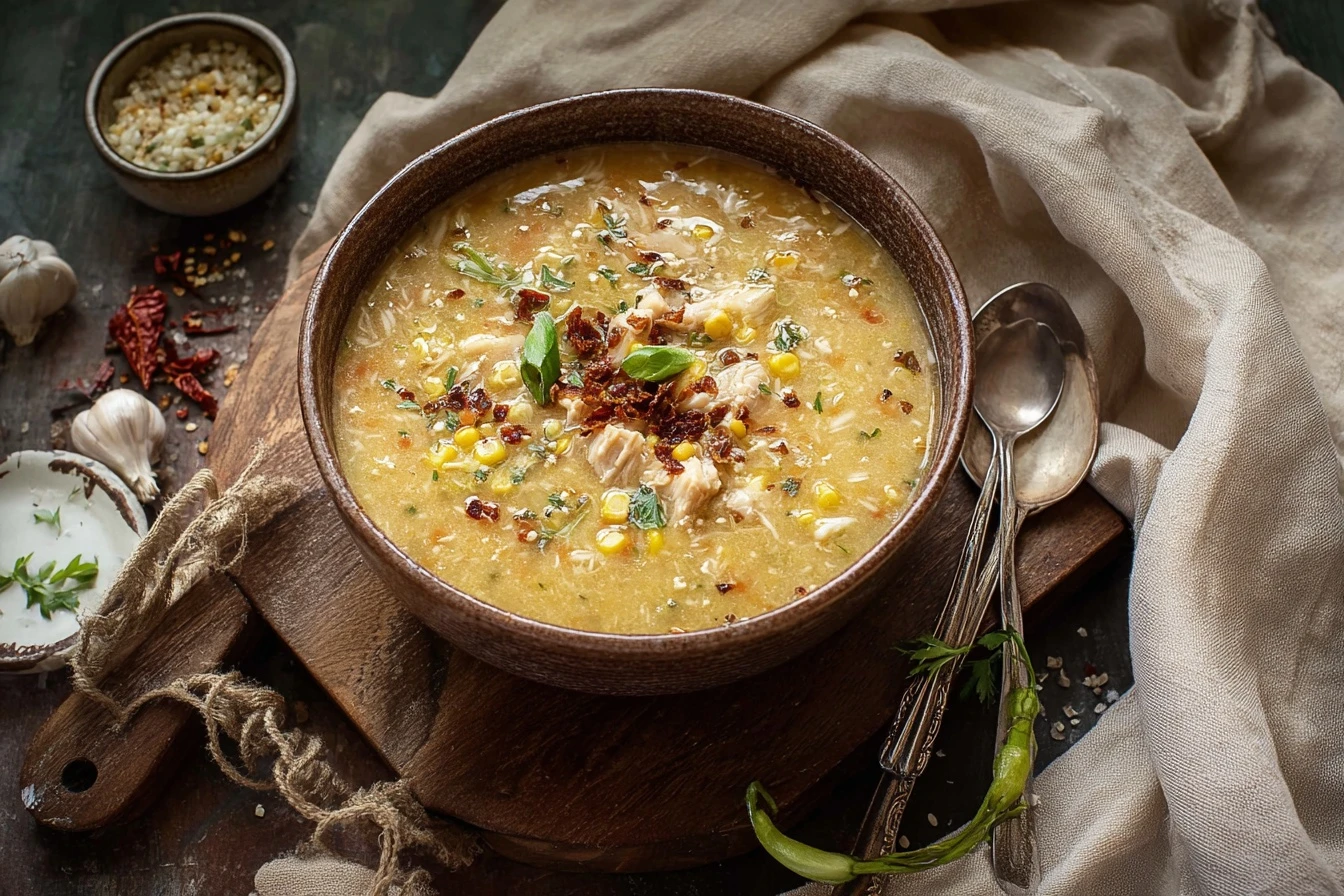 Creamy Chicken and Corn Soup 3 Creamy Chicken Corn Soup Recipe Best Creamy Chicken Corn Soup Homemade Creamy Chicken And Corn Soup Low Fat Creamy Chicken...