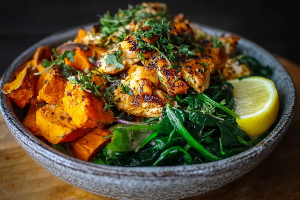 Healthy Chicken Sweet Potato Bowls High Protein Meal