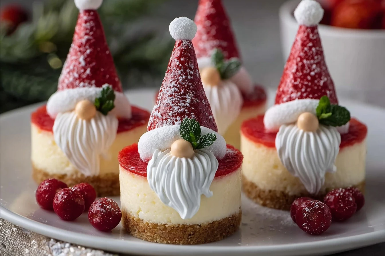 Gnome Mini Cheesecakes Recipe Cute Festive Holiday Dessert