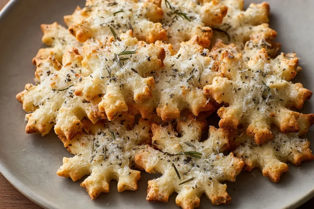 Irresistible Savory Rosemary Parmesan Snowflake Cookies