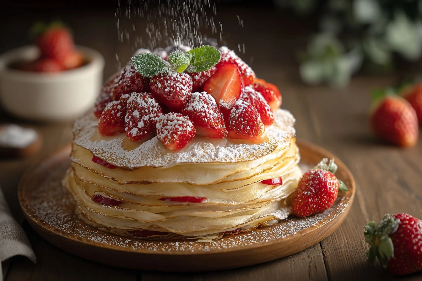 Strawberry Crepe Cake 4 Strawberry Crepe Cake