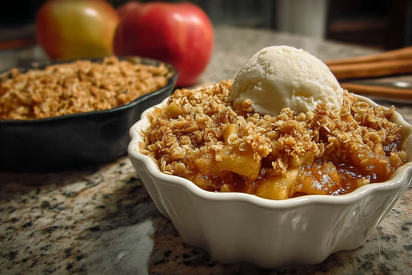 healthy apple crisp for two middle