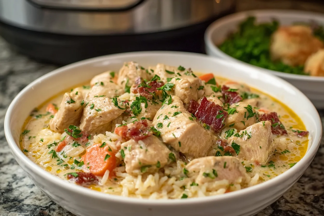 instant pot creamy chicken and rice end