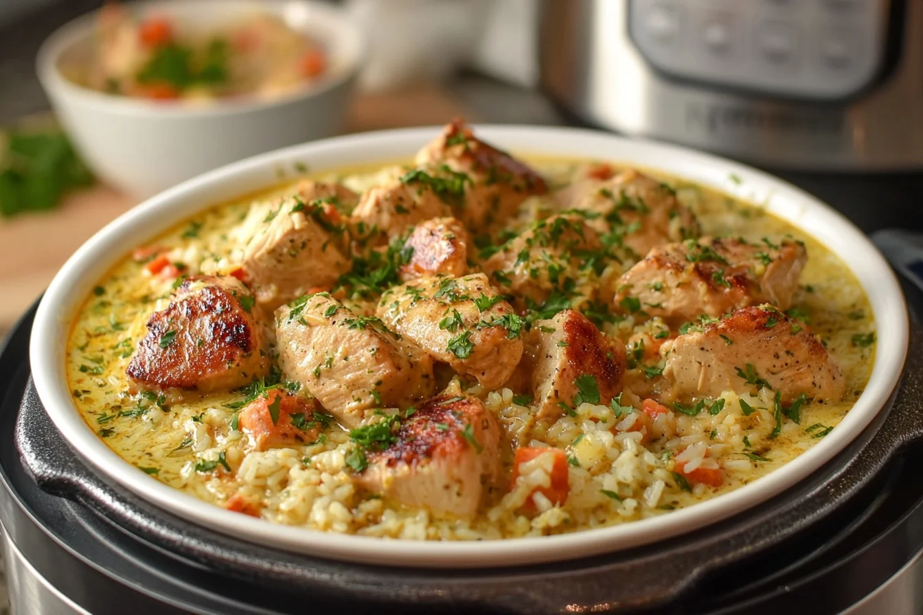 instant pot creamy chicken and rice middle