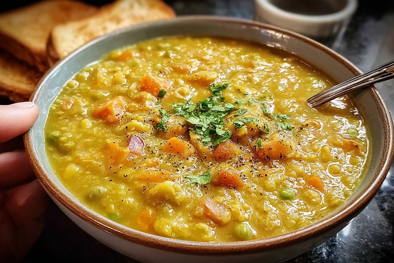 Instant Pot Split Pea Soup 2 instant pot split pea and ham soup top