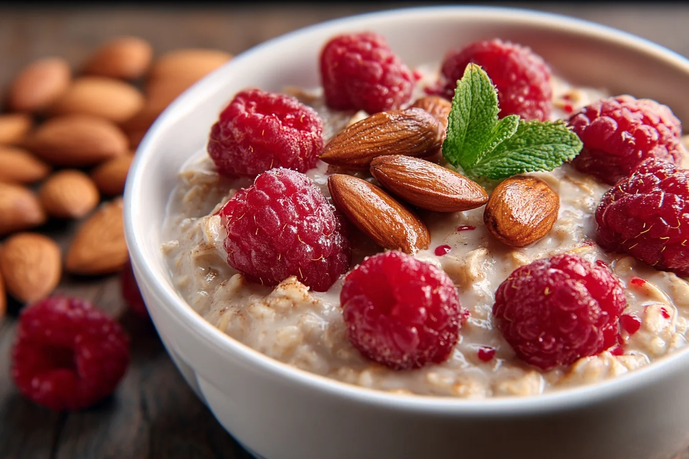 Raspberry Almond Oatmeal 3 raspberry almond oatmeal middle