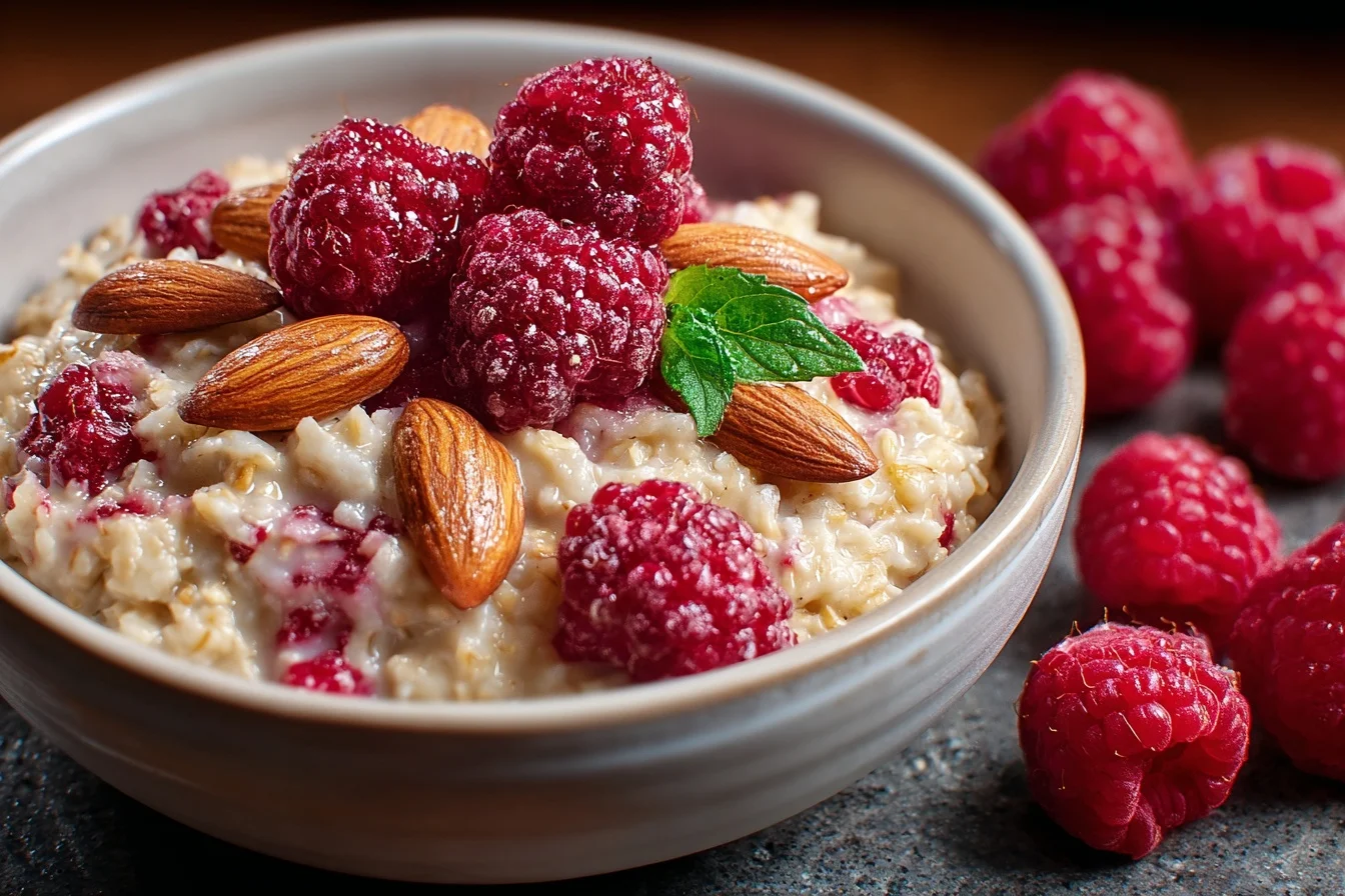 Raspberry Almond Oatmeal 2 raspberry almond oatmeal top