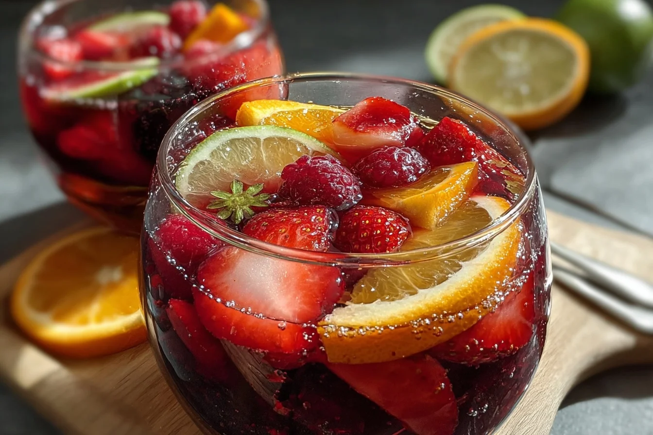 summer berry sangria with citrus zest middle
