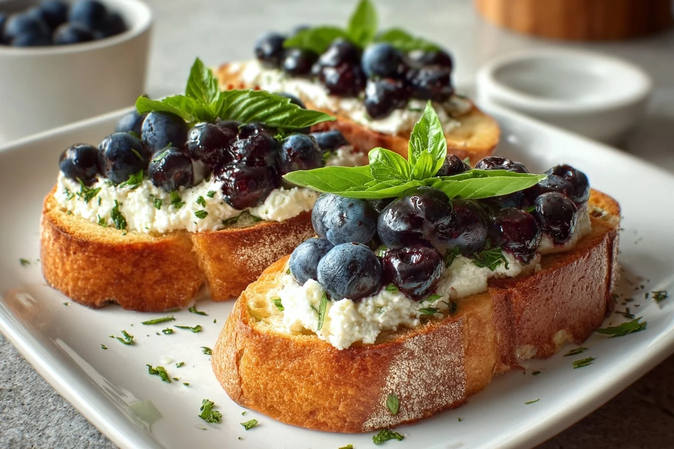 basil blueberry ricotta bruschetta 7 tasty variations middle