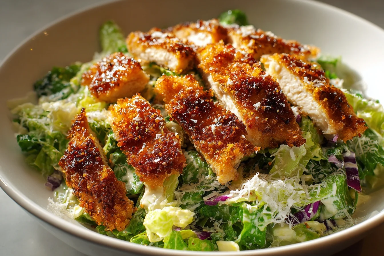 caesar slaw with crunchy chicken end