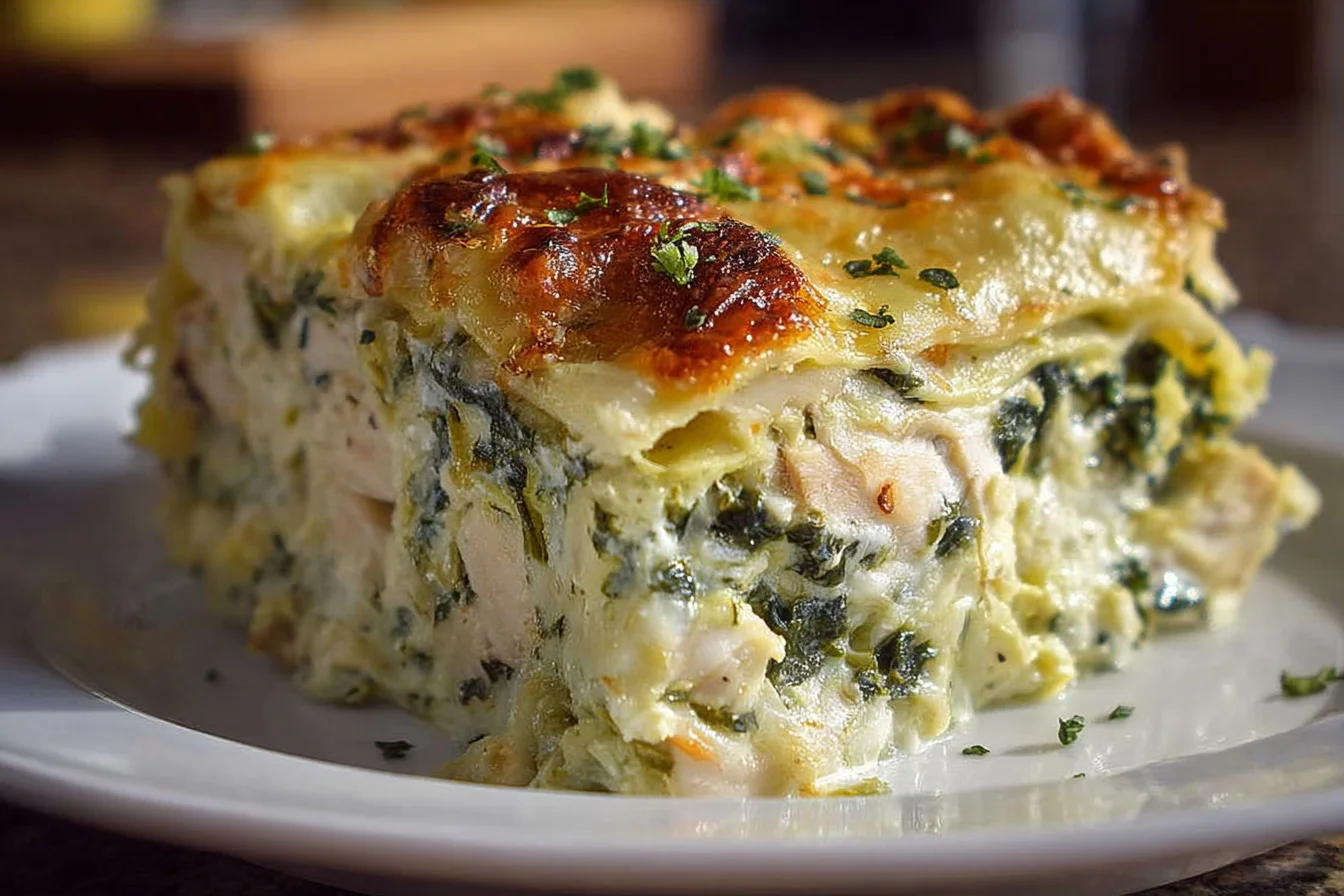 chicken spinach artichoke lasagna 5 flavorful layers end