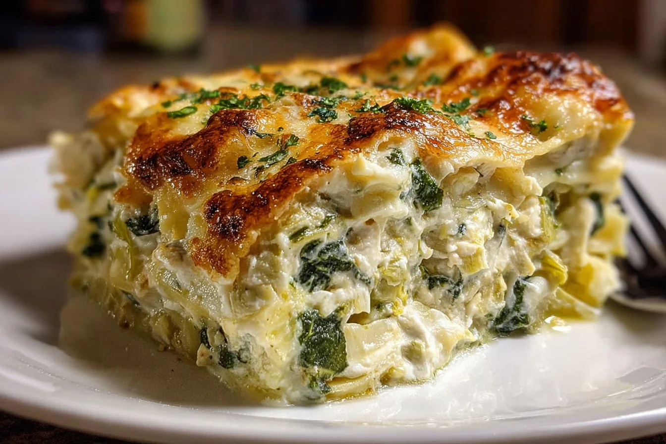 chicken spinach artichoke lasagna 5 flavorful layers middle
