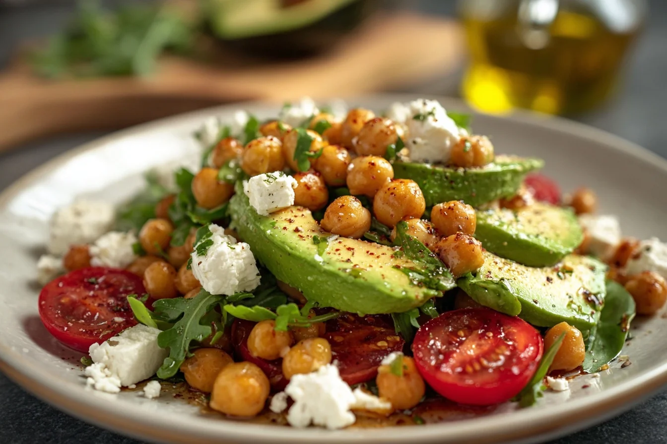 chickpea feta avocado salad 5 healthy recipes end