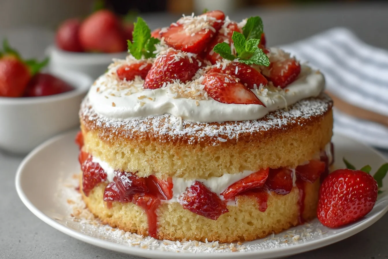 delightful strawberry coconut sponge cakes end