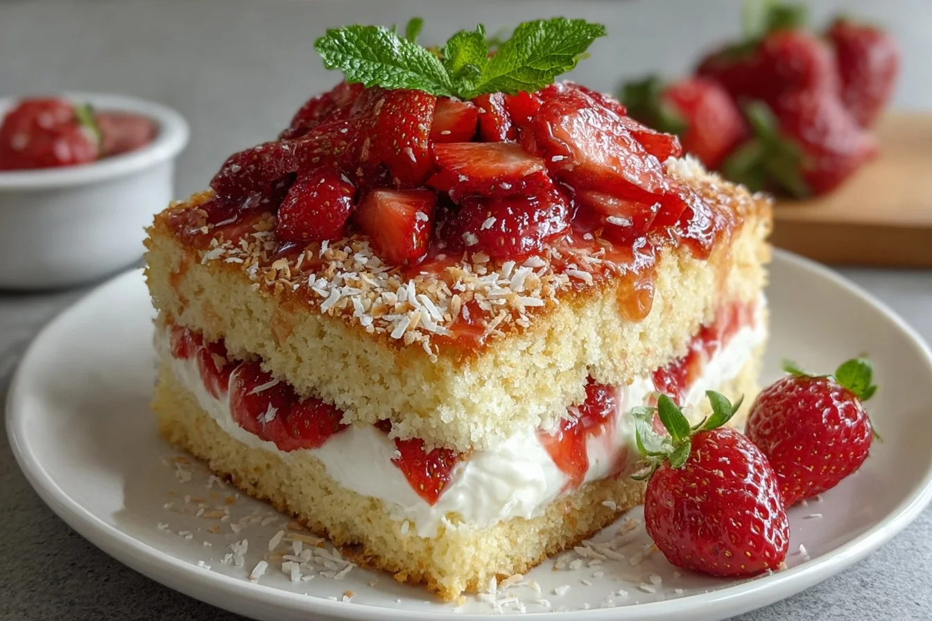 delightful strawberry coconut sponge cakes middle