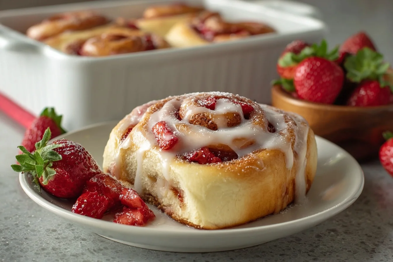Fluffy Strawberry Cinnamon Rolls 3 fluffy strawberry cinnamon rolls middle