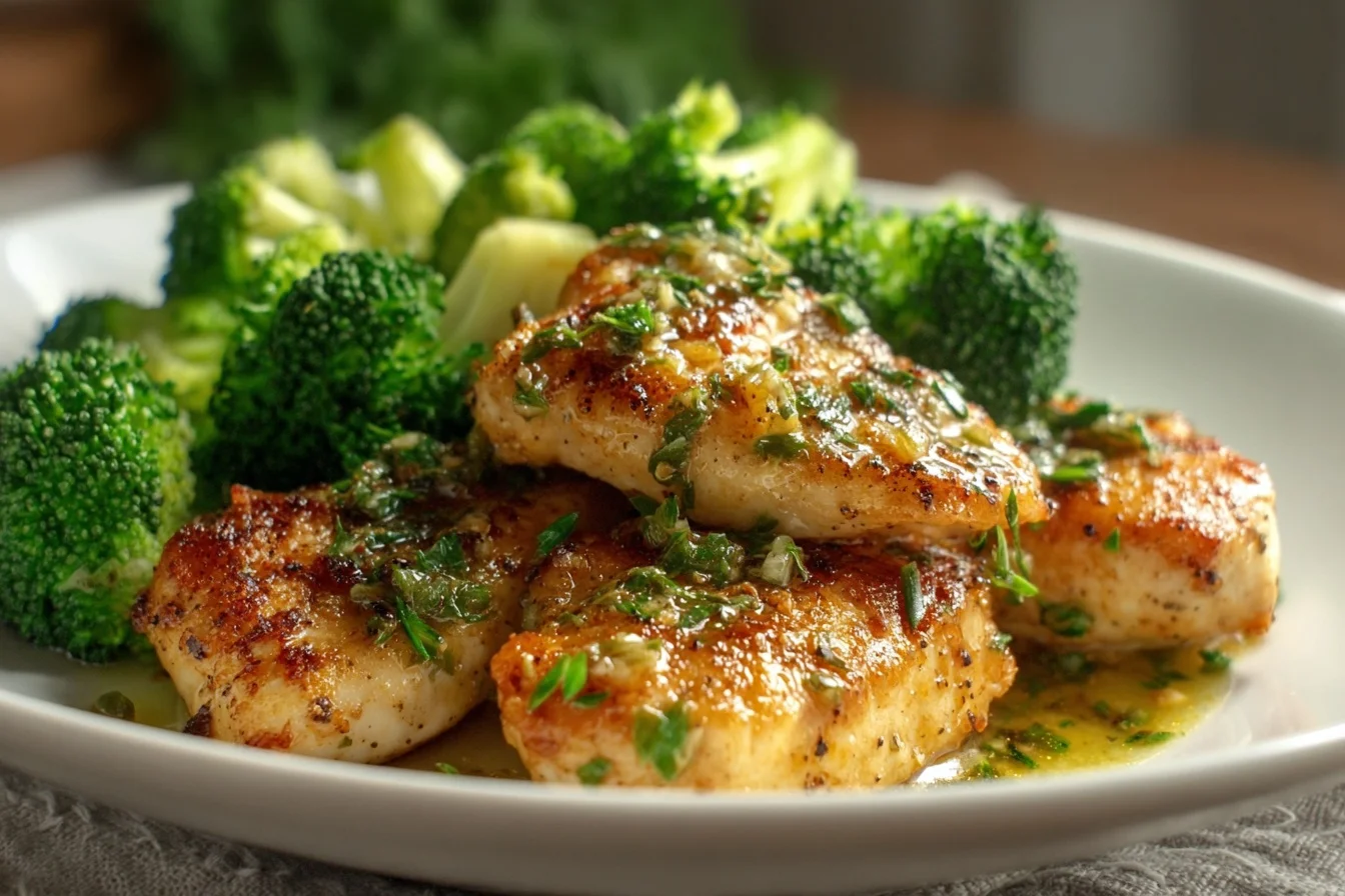 garlic butter chicken broccoli 6 simple steps end