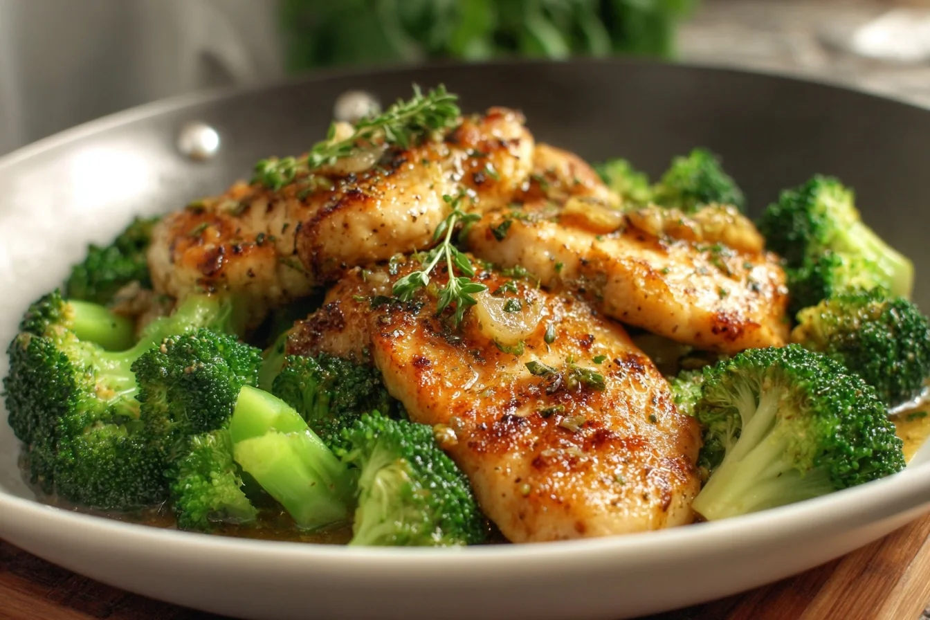 garlic butter chicken broccoli 6 simple steps middle