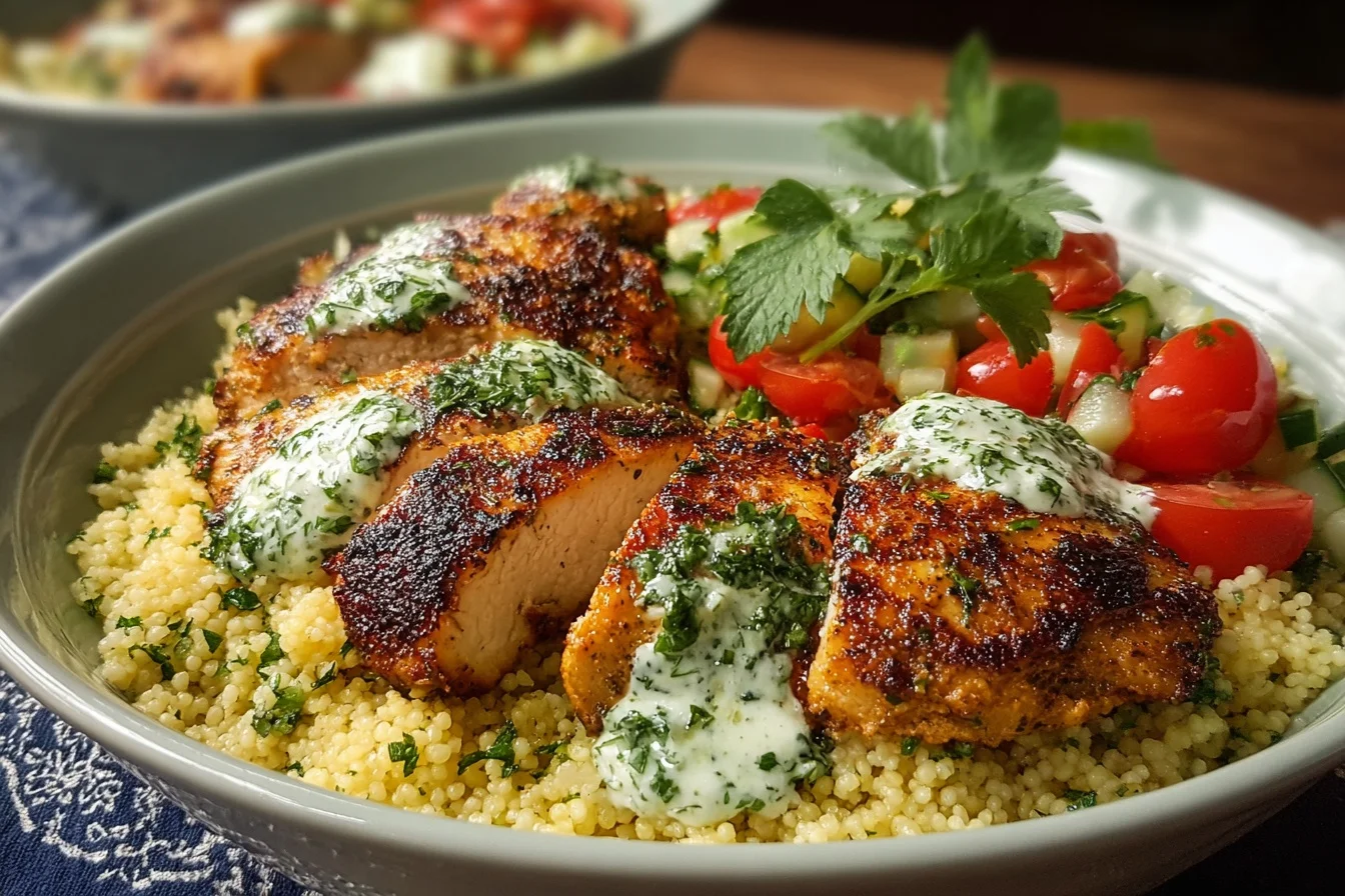 herbed chicken couscous bowls 3 quick recipes in 15 minutes middle
