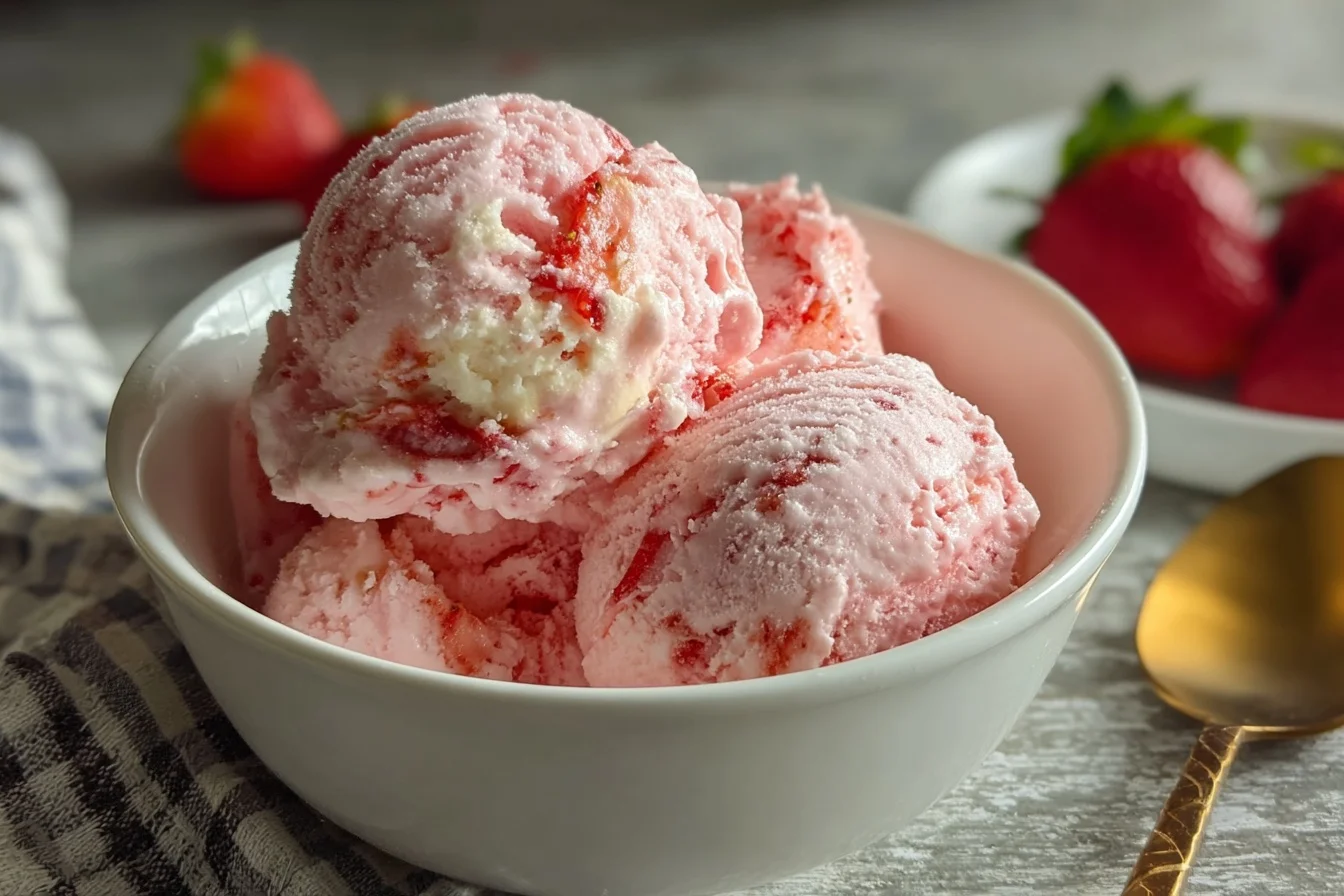 homemade strawberry ice cream end
