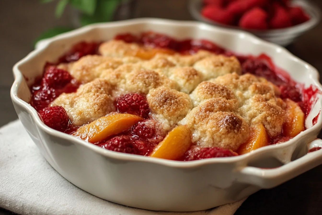 Peach Raspberry Cobbler: 5 Easy Steps to Delight in 15 4 peach raspberry cobbler 5 easy steps to delight in 15 end