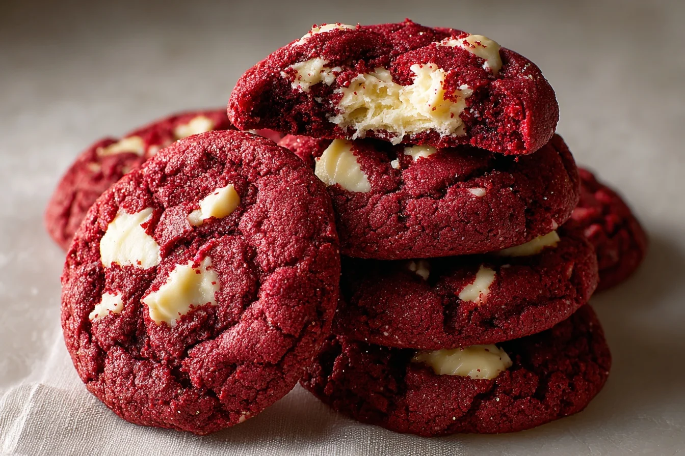 Red Velvet Cheesecake Cookies 4 red velvet cheesecake cookies end