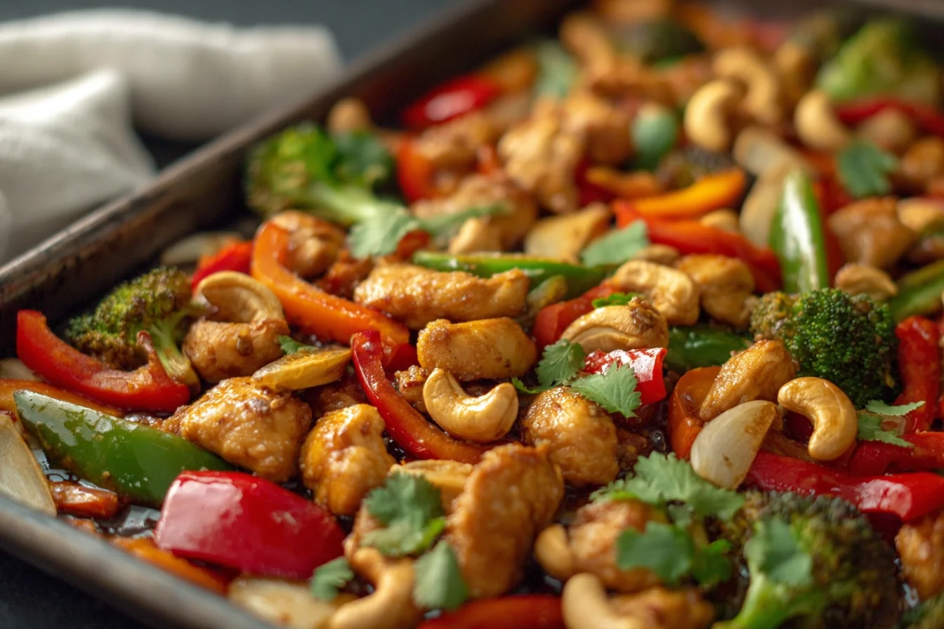 sheet pan cashew chicken 7 simple steps end