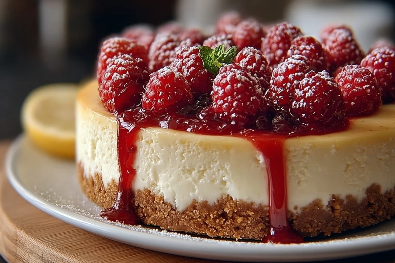 creamy lemon raspberry cheesecake 5 end